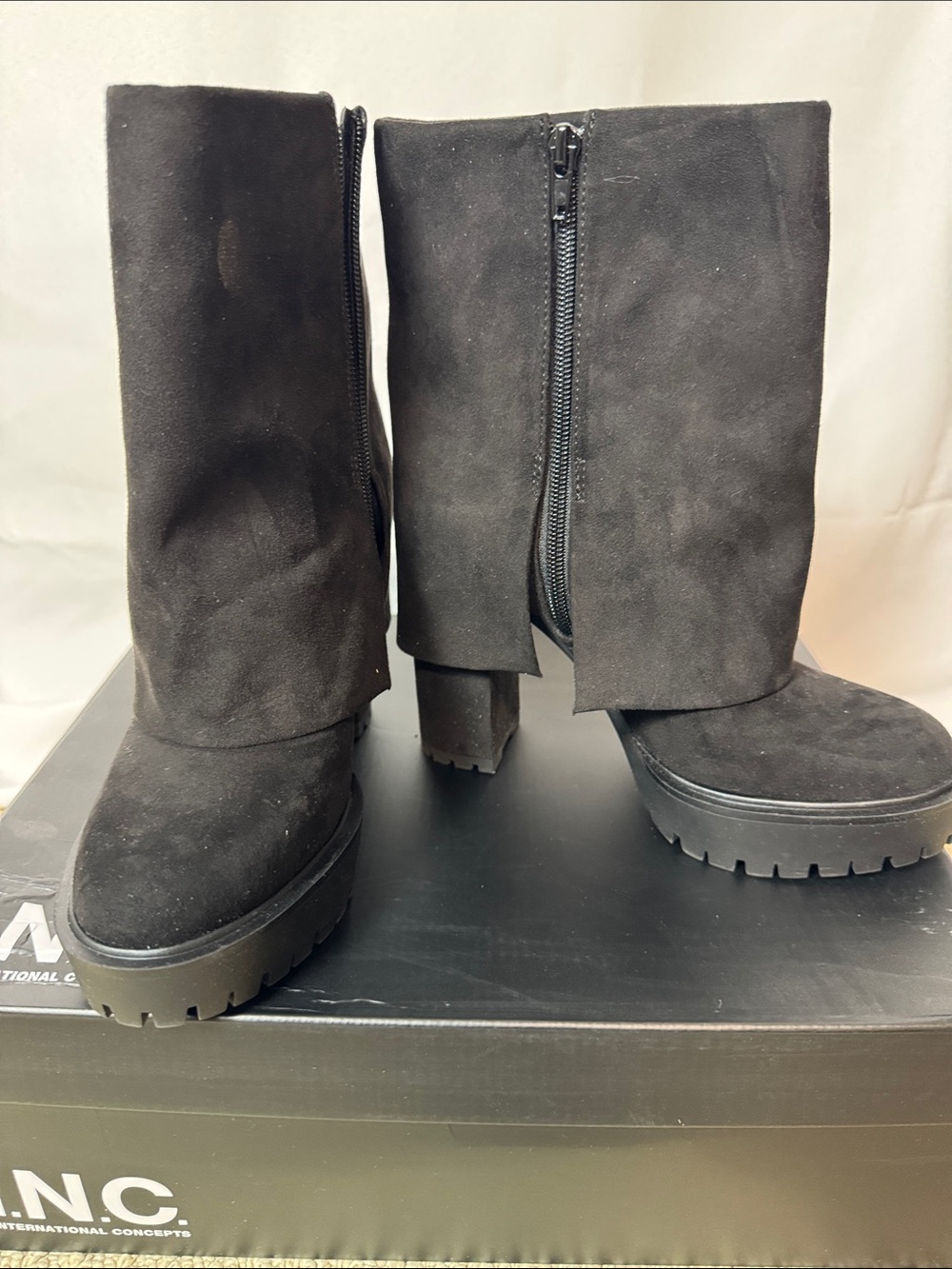 I.N.C. Suede fold over boots